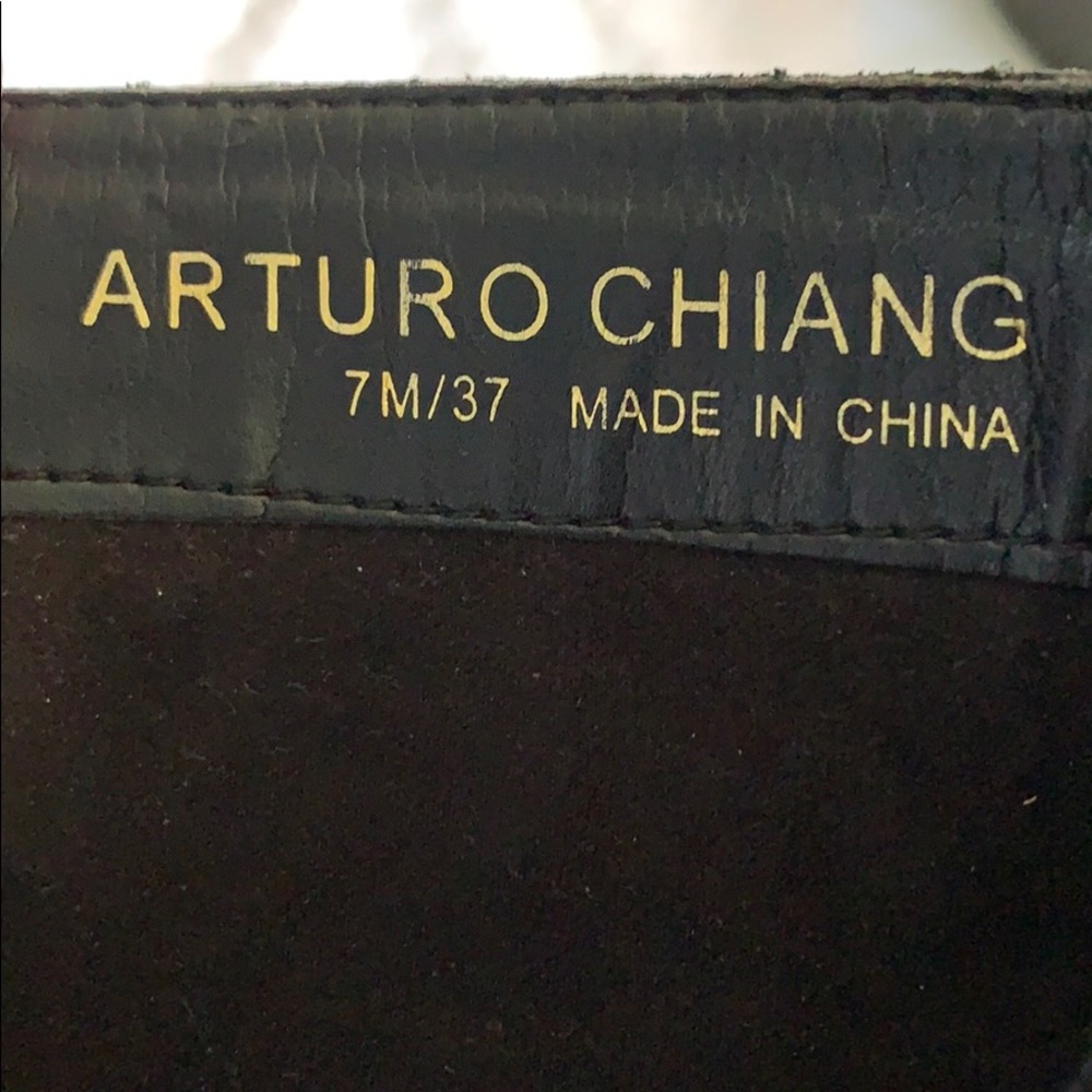 Black with Gold Buckle Arturo Chiang Combat Boots - Picture 8 of 8